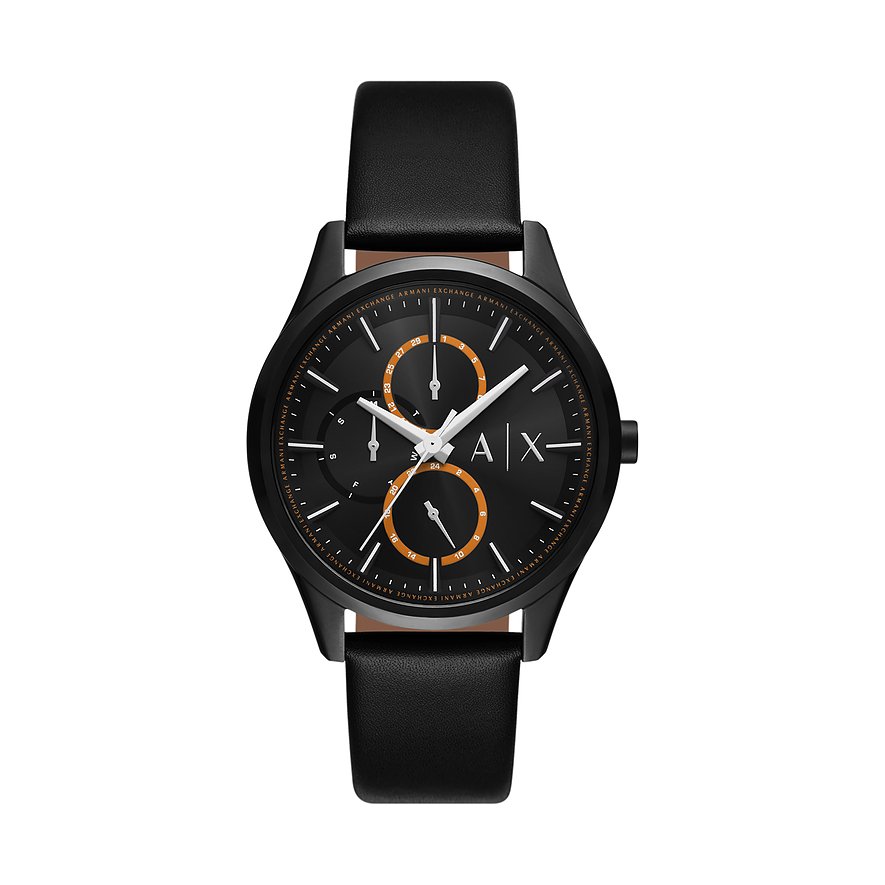 Armani Exchange Herrenuhr AX1886, Herren, Edelstahl, Armband: Leder, Quarz, analog