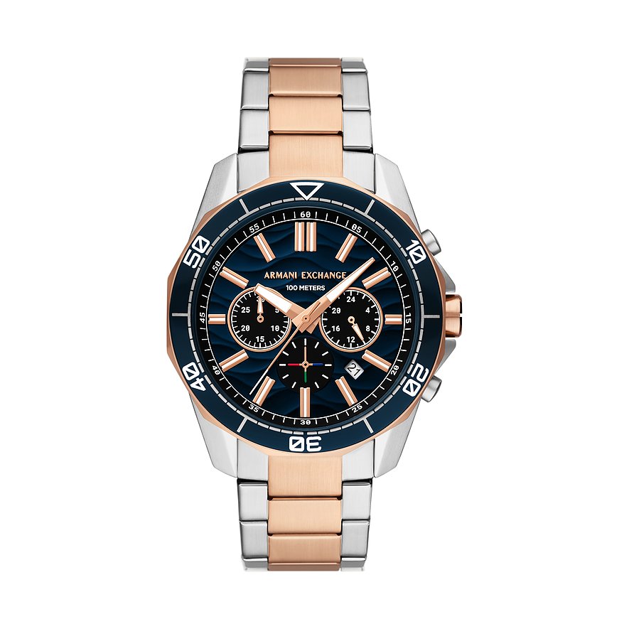 Armani Exchange Chronograph AX1965, Herren, Edelstahl, Armband: Edelstahl, Quarz, analog