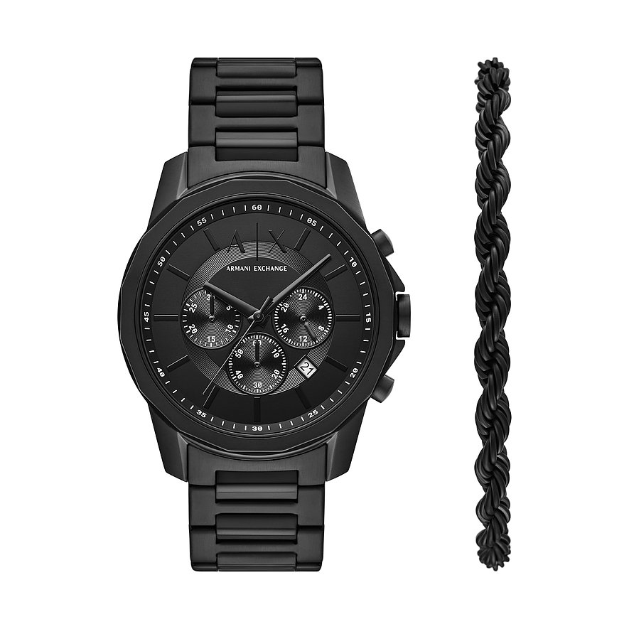 Armani Exchange Uhren-Set AX7163SET, Herren, Edelstahl, Armband: Edelstahl, Quarz, analog