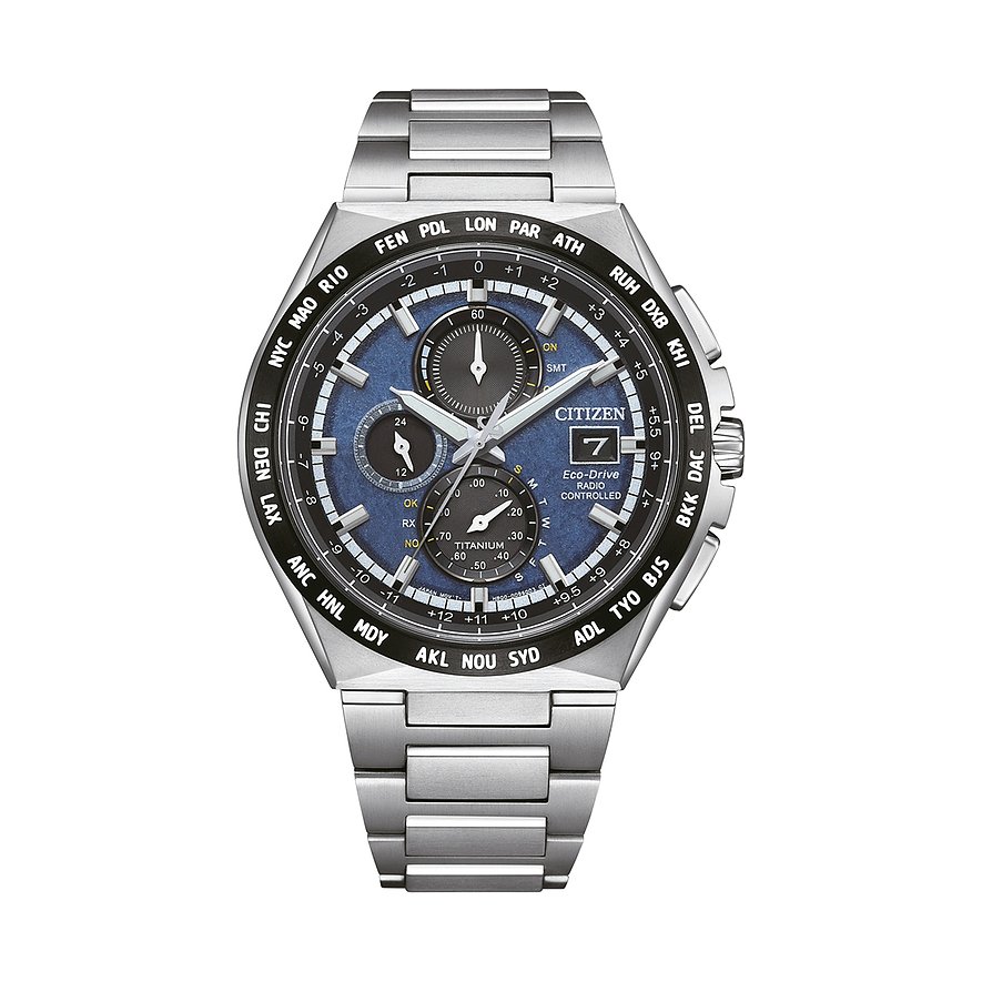 Citizen Chronograph Super Titanium Eco-Drive AT8238-84L, Herren, Titan, Armband: Titan, Quarz, analog