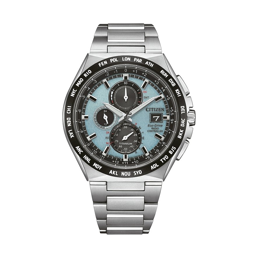 Citizen Chronograph Super Titanium Eco-Drive AT8238-84M, Herren, Titan, Armband: Titan, Quarz, analog