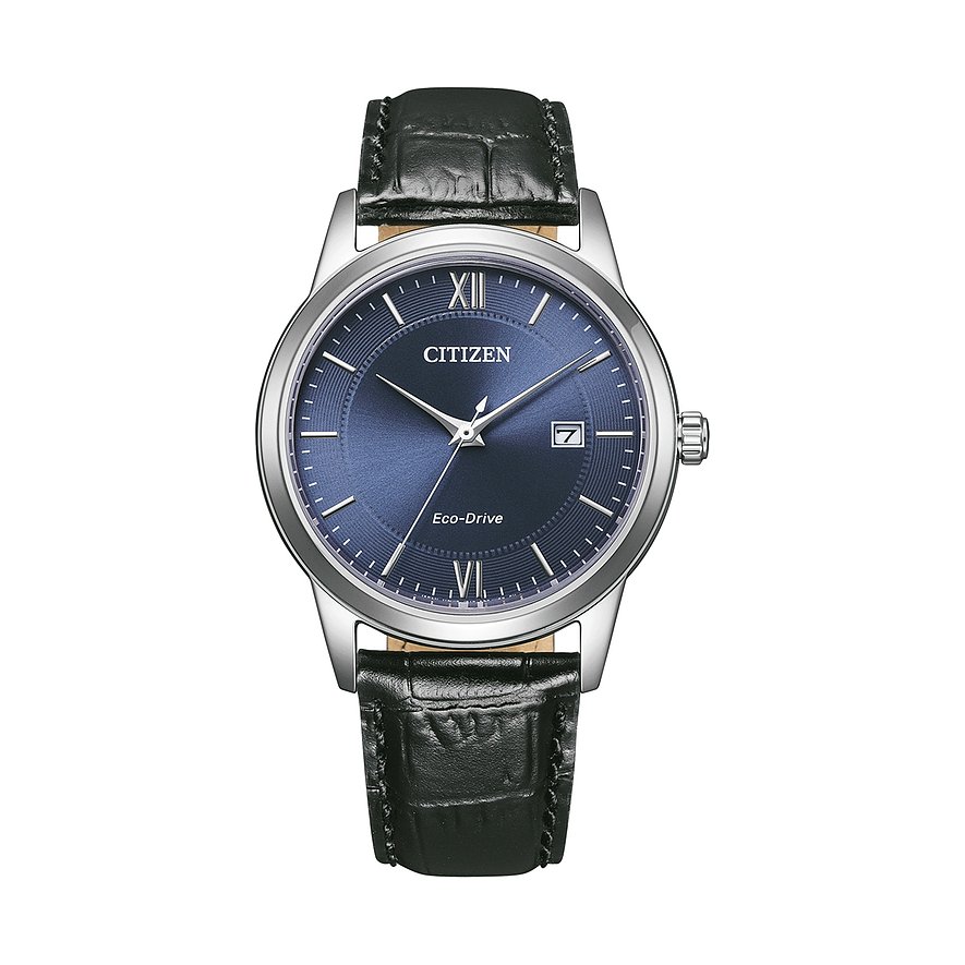 Citizen Herrenuhr Leder Eco-Drive AW1780-17L, Herren, Edelstahl, Armband: Leder, Quarz, analog