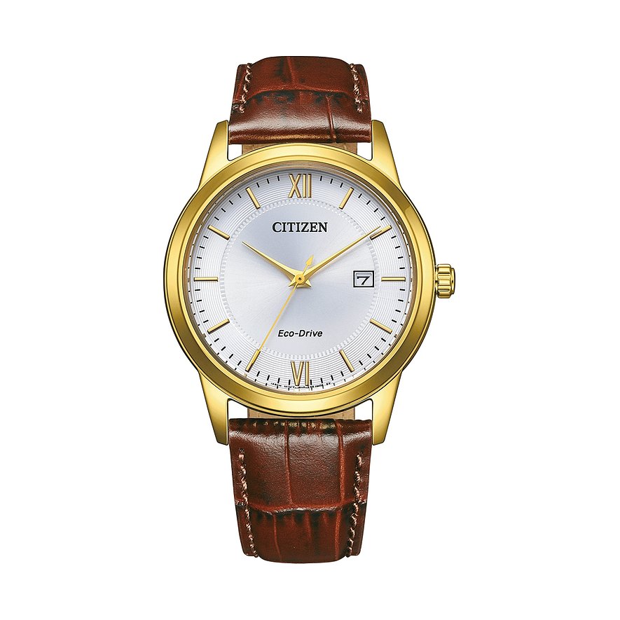 Citizen Herrenuhr Leder Eco-Drive AW1782-11A, Herren, Edelstahl, Armband: Leder, Quarz, analog