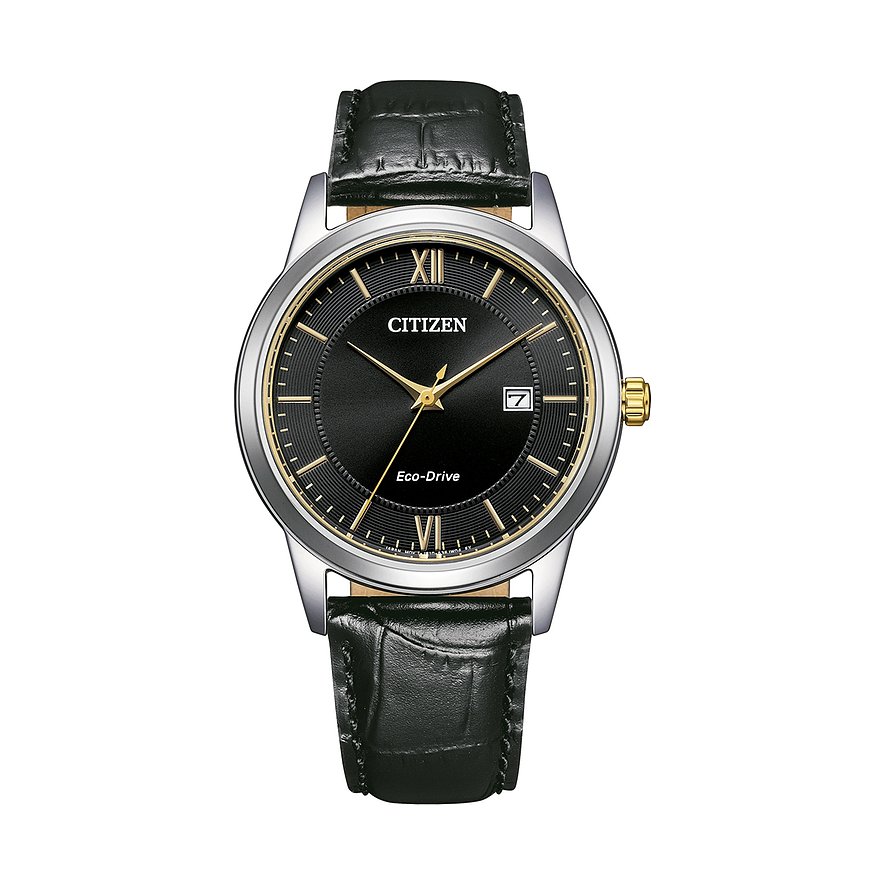 Citizen Herrenuhr Leder Eco-Drive AW1784-16E, Herren, Edelstahl, Armband: Leder, Quarz, analog