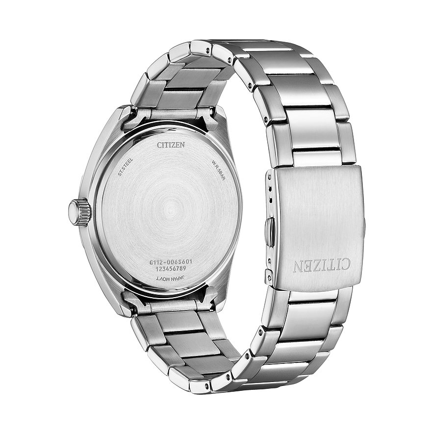 Citizen Herrenuhr mit Edelstahlgehäuse und Edelstahlarmband.