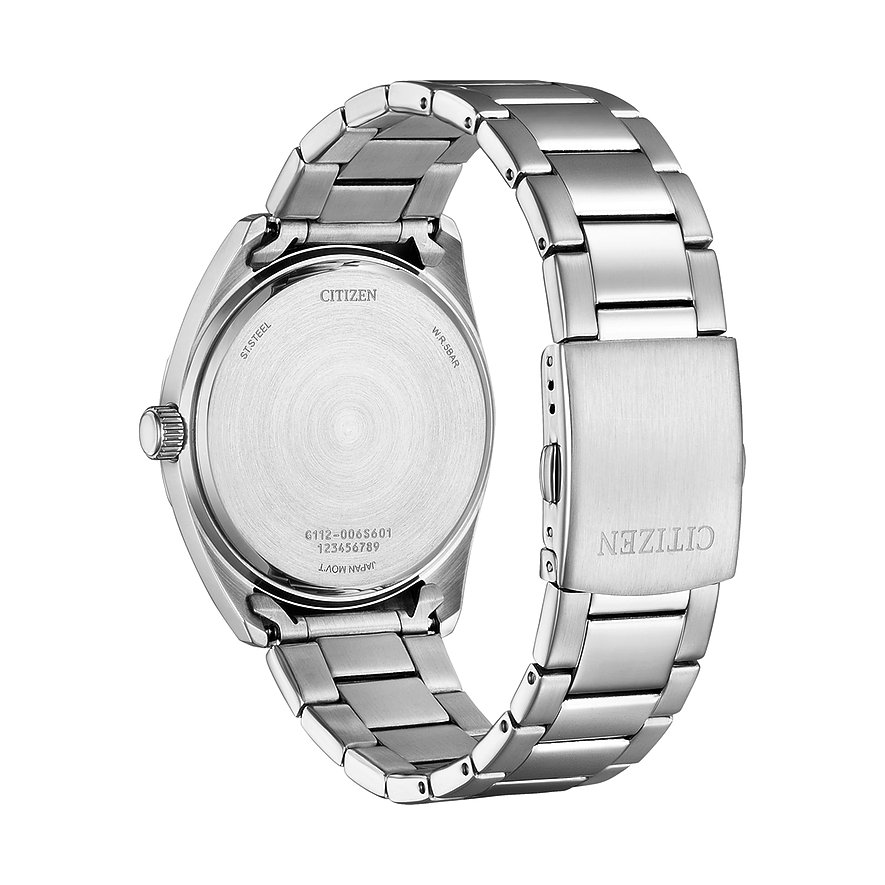 Citizen Herrenuhr mit Edelstahlgehäuse und Edelstahlarmband.