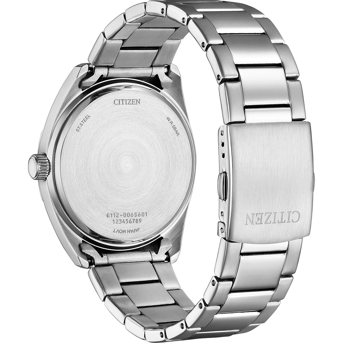 Citizen Herrenuhr mit Edelstahlgehäuse und Edelstahlarmband.