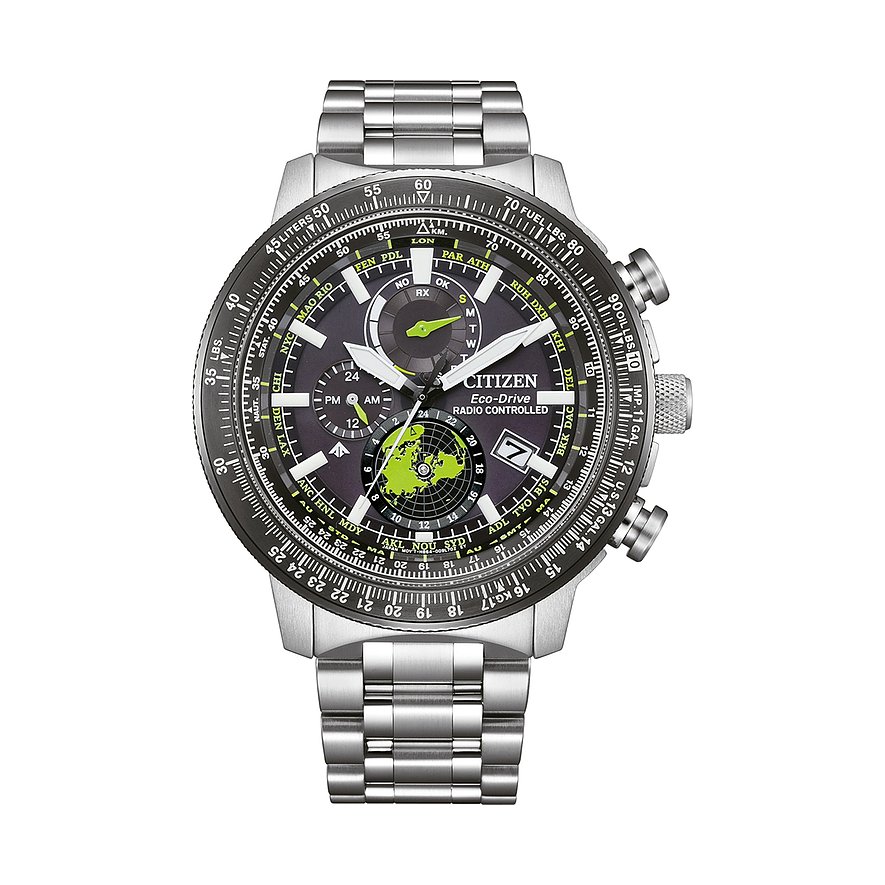 Citizen Herrenuhr Promaster Land BY3006-53E, Herren, Edelstahl, Armband: Edelstahl, Quarz, analog