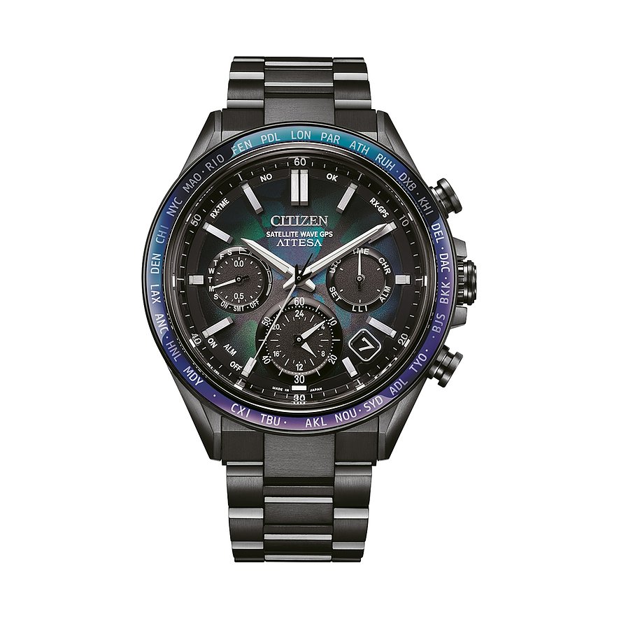 Citizen Herrenuhr mit Titan-Gehäuse, analog, mit mehreren Zifferblättern.