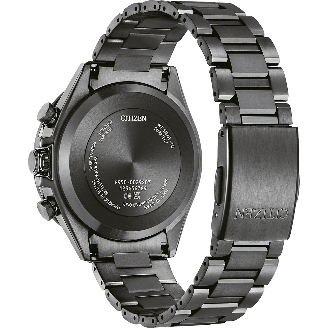 Citizen Herrenuhr mit Titan-Gehäuse und Metallarmband.