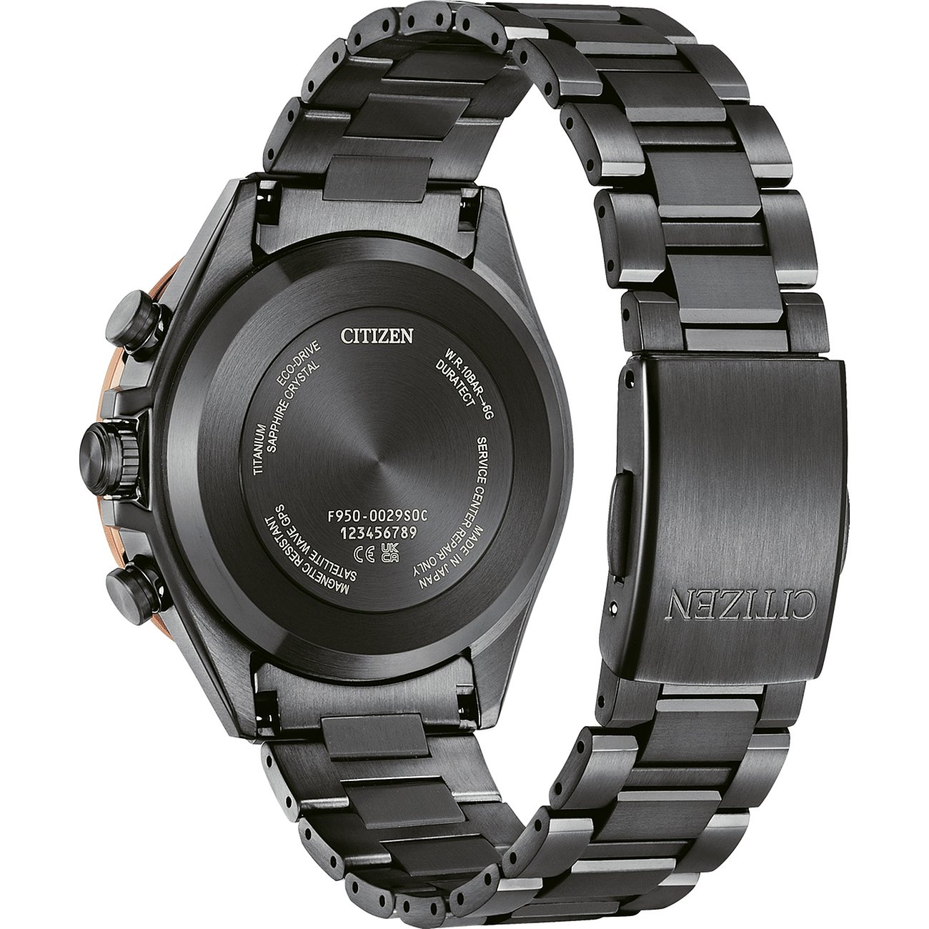 Citizen Herrenuhr mit Titan-Gehäuse, analog, mit Duratect-Veredelung.