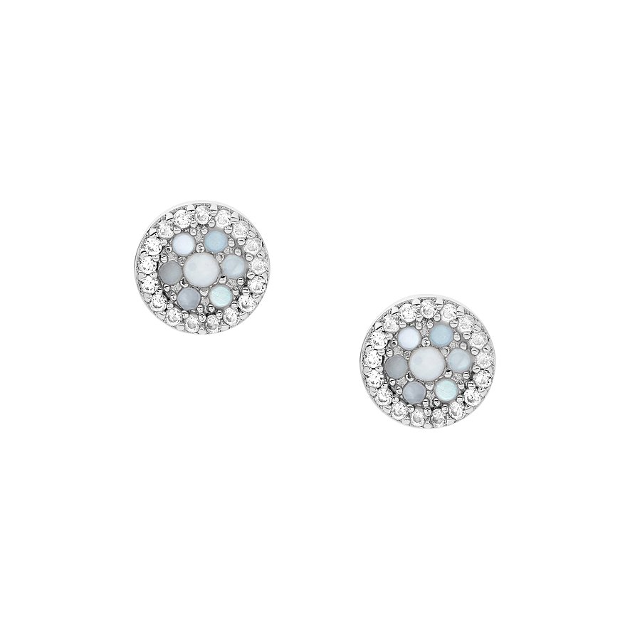 2. Chance - Fossil Ohrstecker JFS00518040, Perlmutt, Damen, 925er Silber, silber