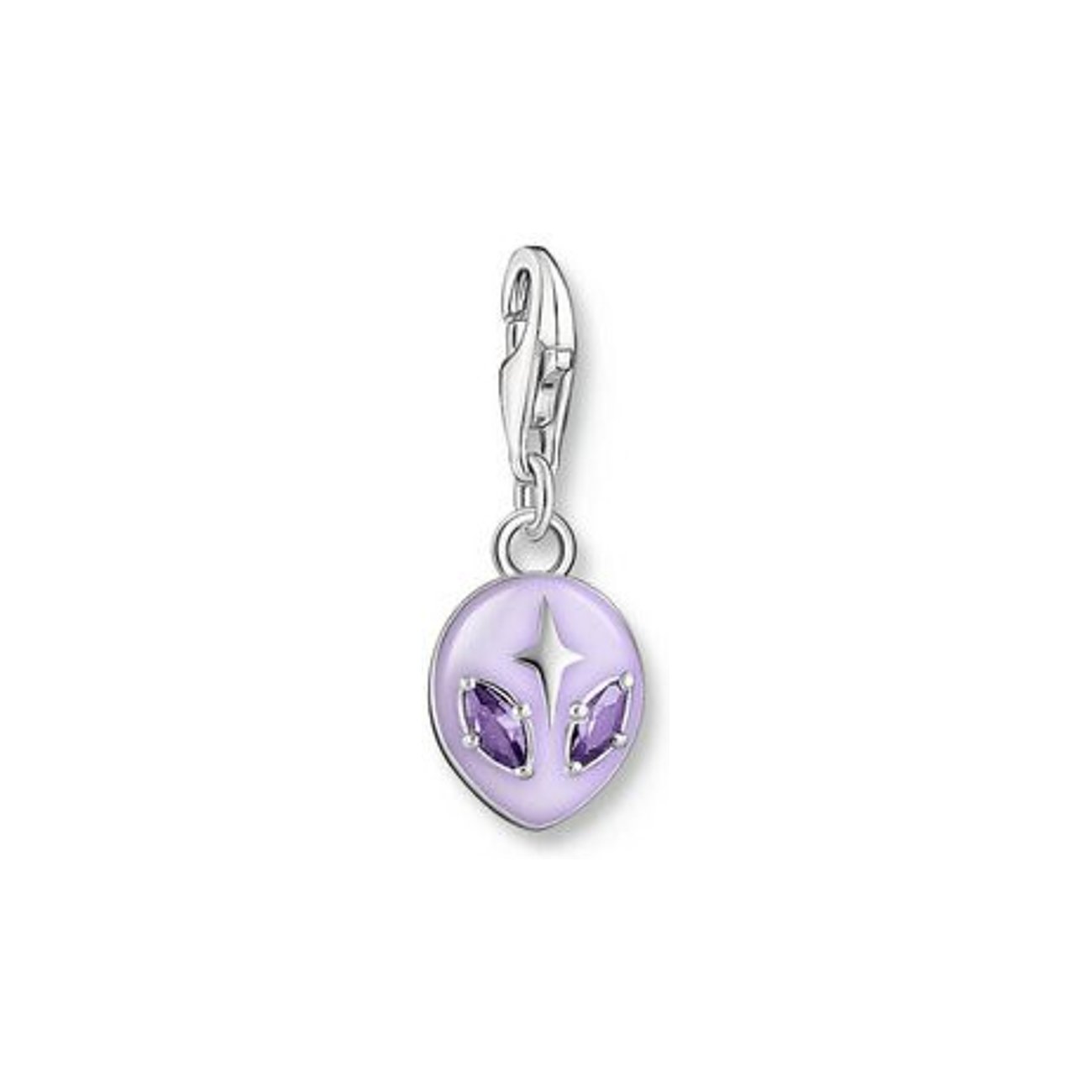 Thomas Sabo Anhänger aus 925er Silber mit Zirkonia und lilafarbener Emaille.
