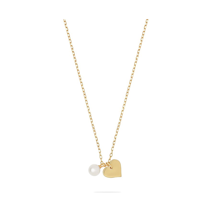 CHRIST Halsschmuck aus 375 Gelbgold mit Perle und Herz.