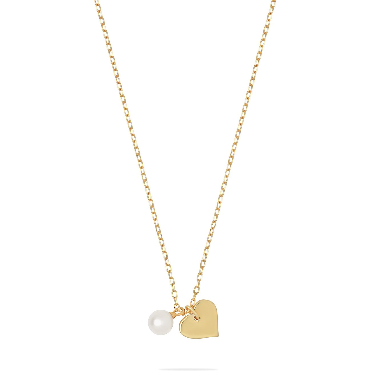 CHRIST Halsschmuck aus 375 Gelbgold mit Perle und Herz.