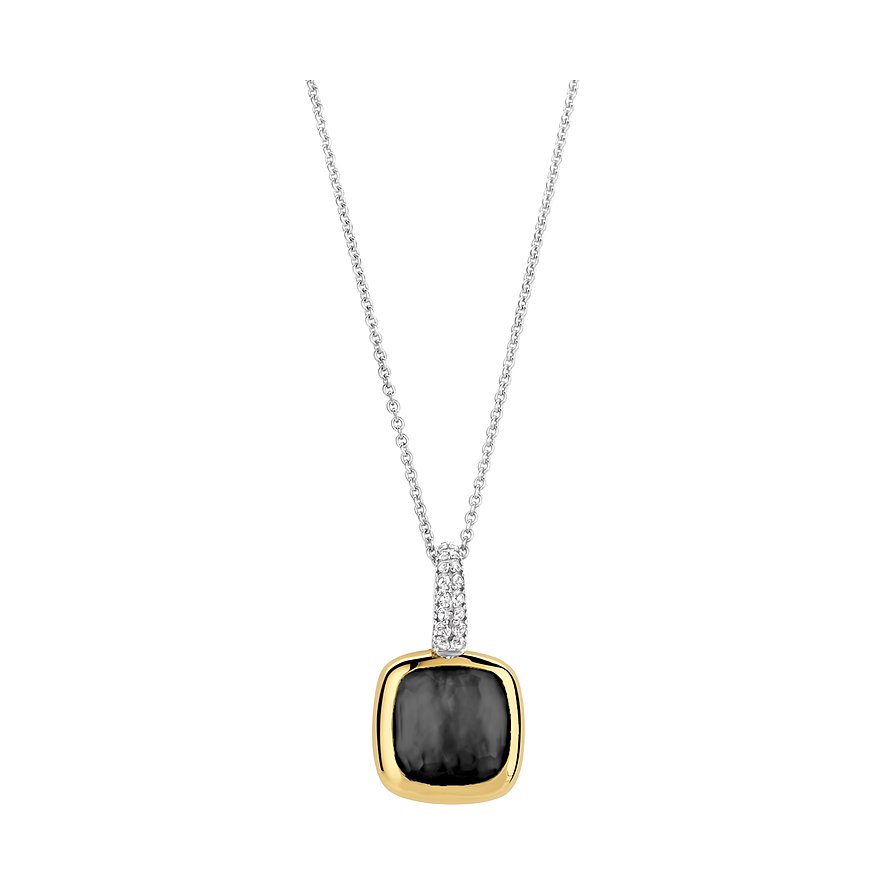 Ti Sento - Milano Kette, Zirkonia, Damen, 925er Silber, gelbgold