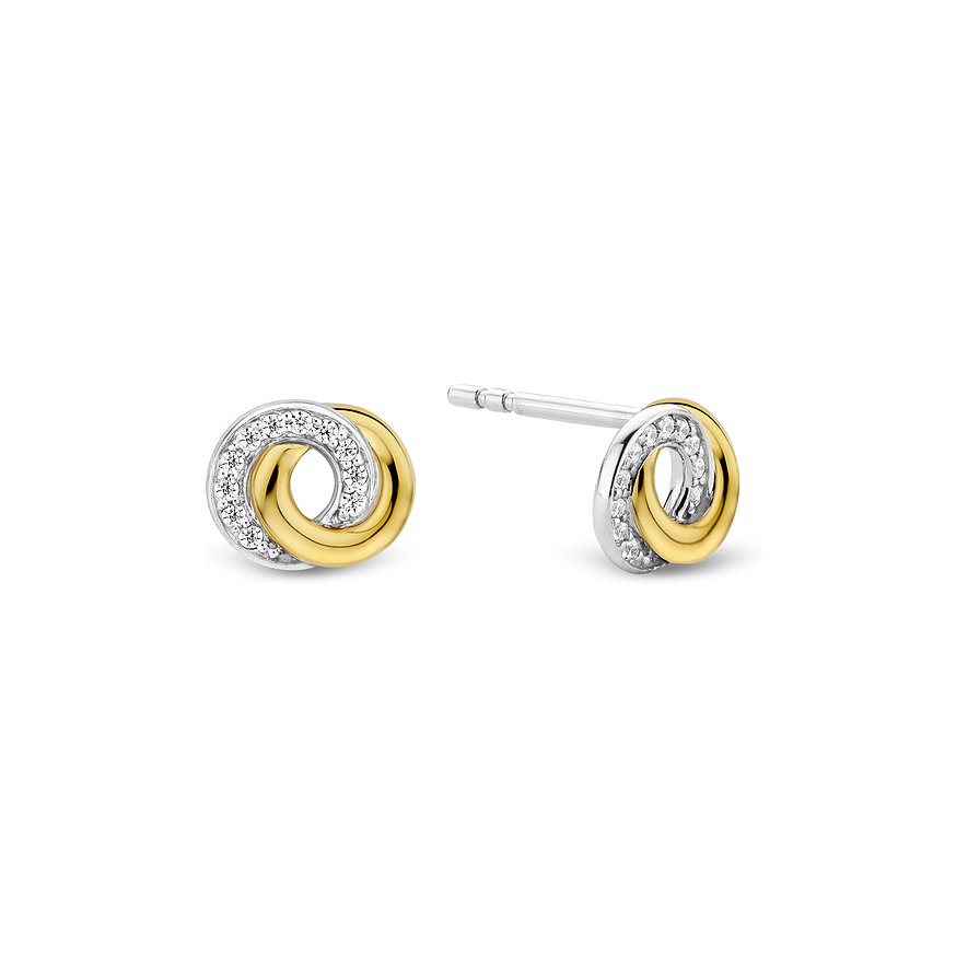 Ti Sento - Milano Ohrstecker, Zirkonia, Damen, 925er Silber, gelbgold