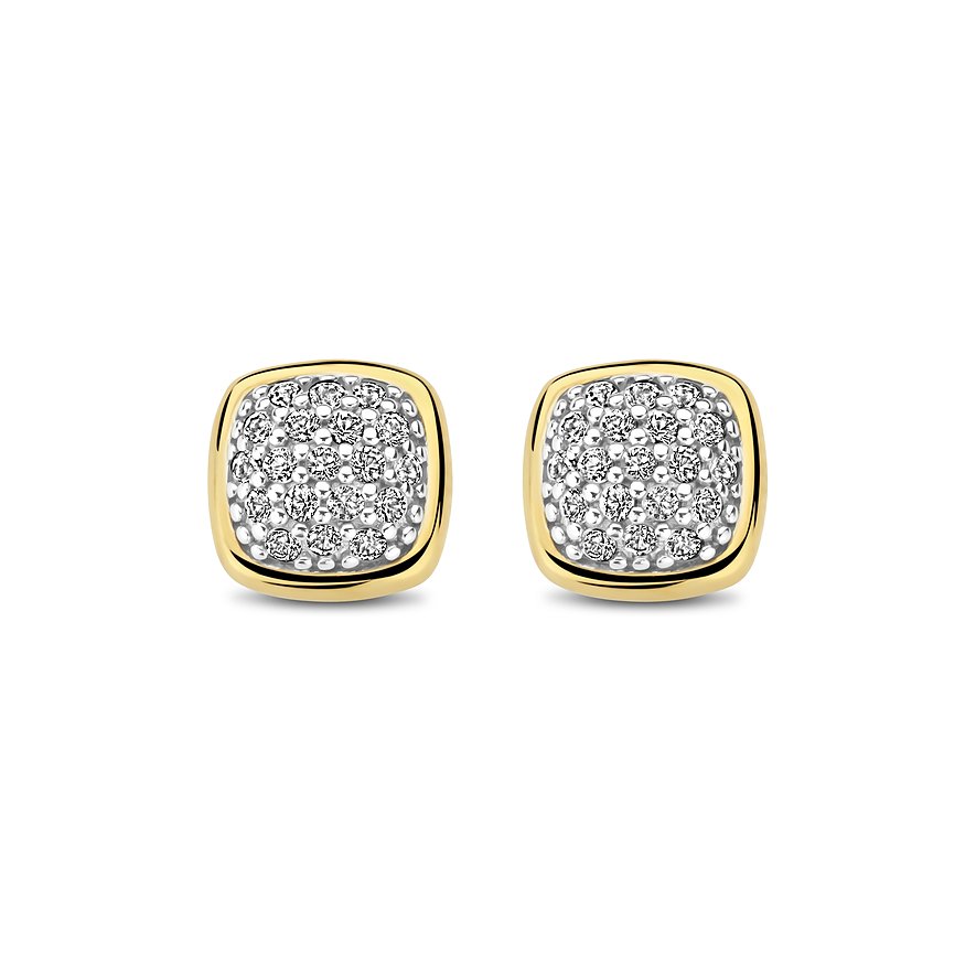 Ti Sento - Milano Ohrstecker, Zirkonia, Damen, 925er Silber, gelbgold