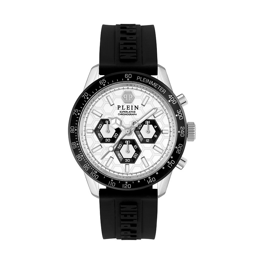Philipp Plein Herrenuhr PLEINMETER PWPYA0124, Herren, Edelstahl, Armband: Silikon, analog