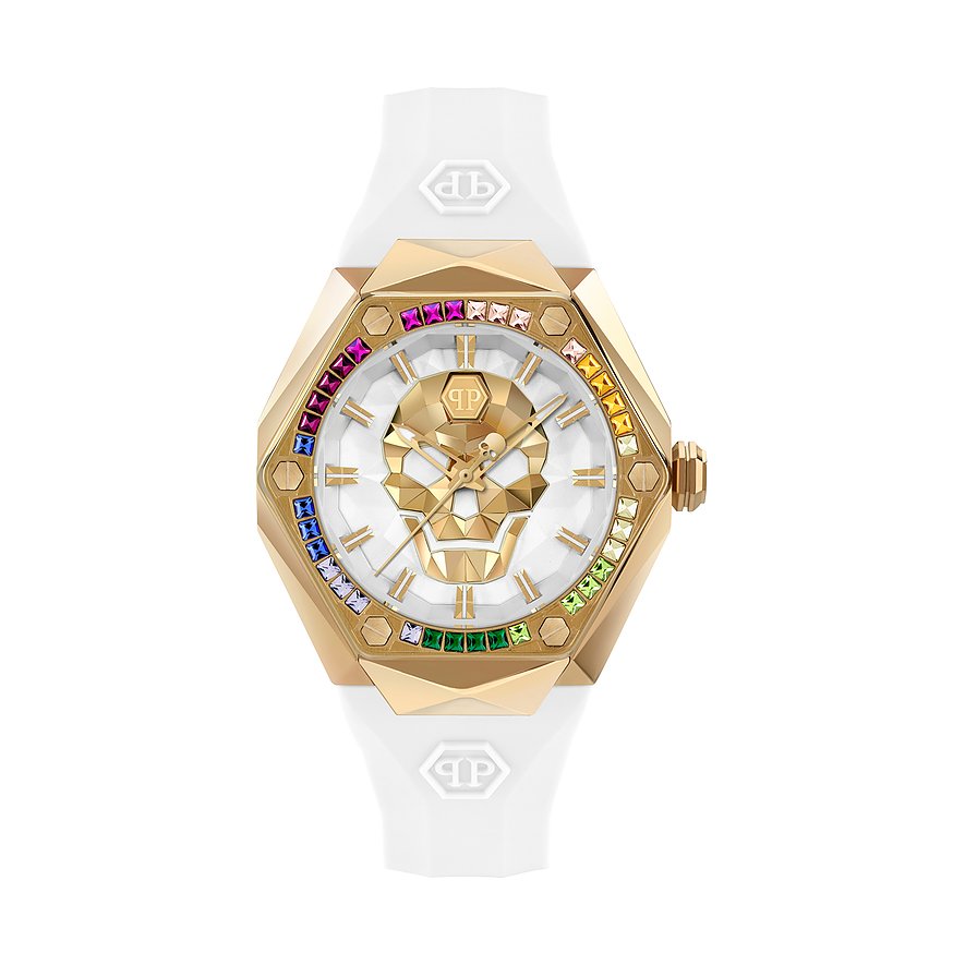 Philipp Plein Damenuhr $KULL SPIKES LADY PWADA0324, Herren, Edelstahl, Armband: Silikon, analog