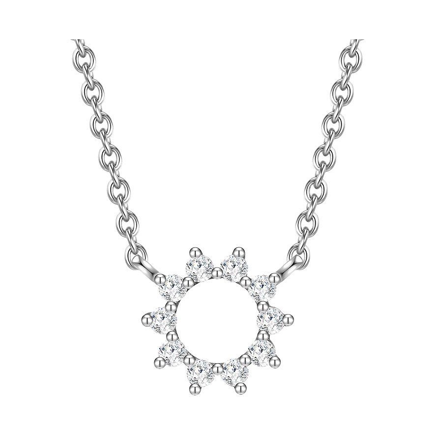 Glanzstücke München Kette, Zirkonia, Damen, 925er Silber, silber