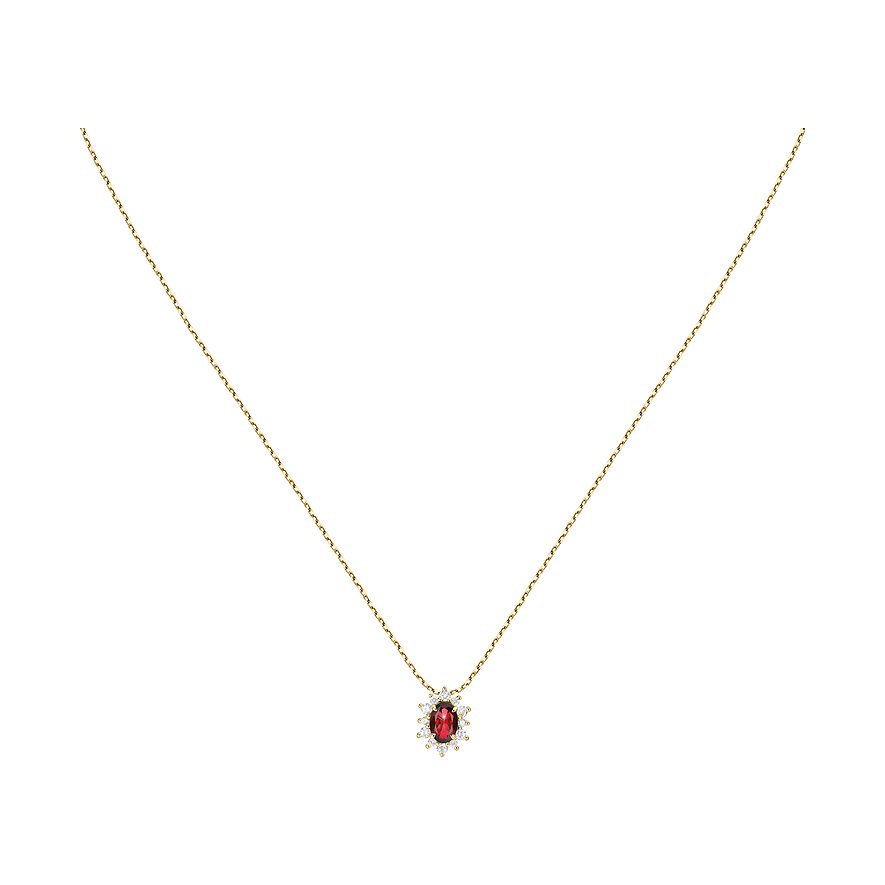 Live Diamond Kette, Rubin, Lab Grown, Damen, 375er Gelbgold, recycelt, gelbgold