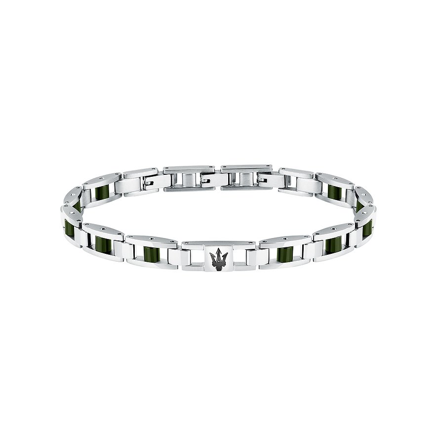 Maserati Armband Ceramic, Herren, Edelstahl, Keramik, silber