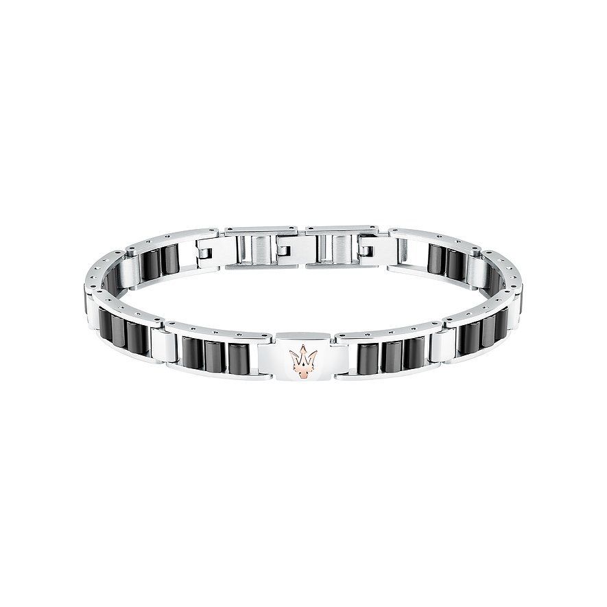 Maserati Armband Ceramic, Herren, Edelstahl, Keramik, silber