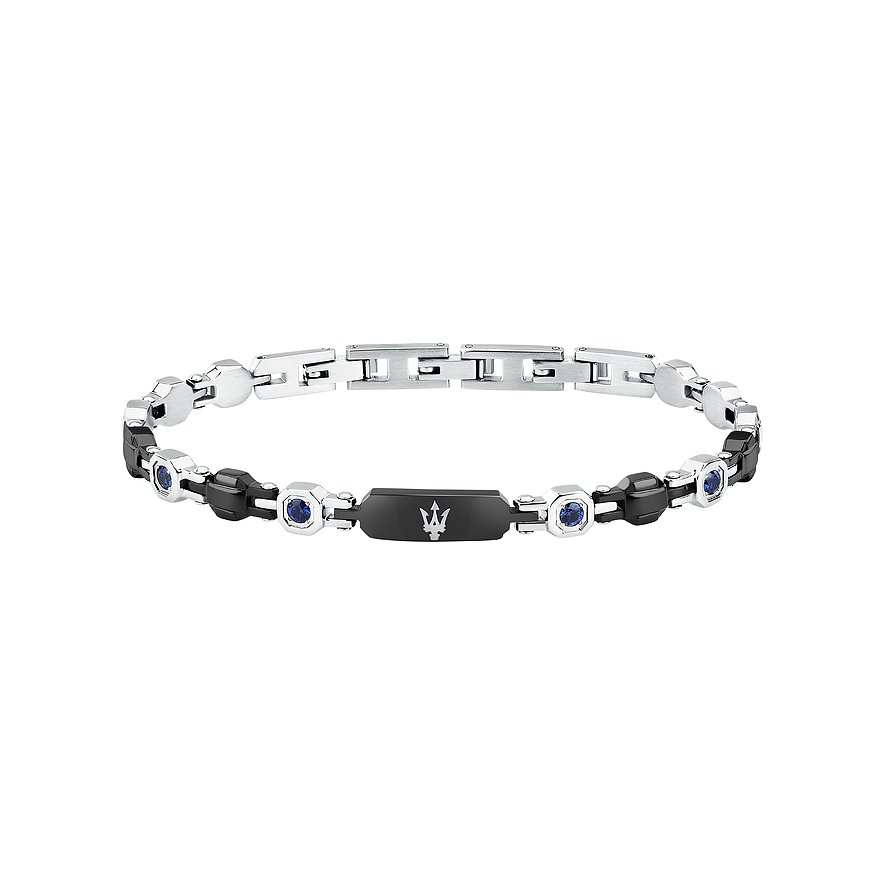 Maserati Armband Sapphire, Saphir, Lab Grown, Herren, Edelstahl, silber