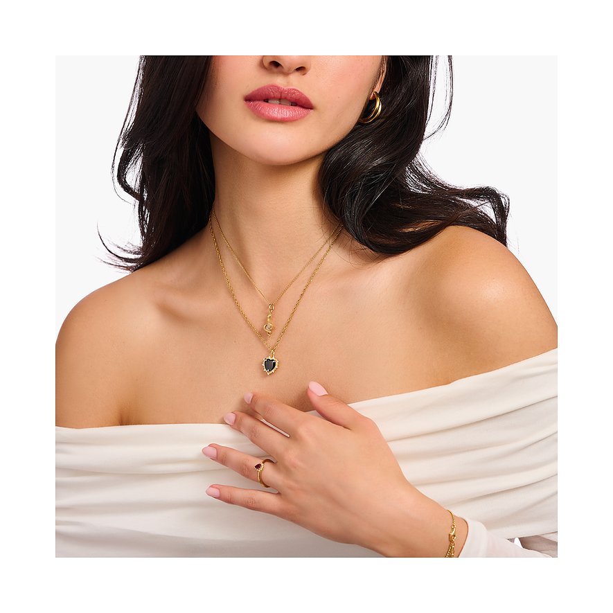 Thomas Sabo ketting van 925 sterling zilver met zirkonia en hartbedel.