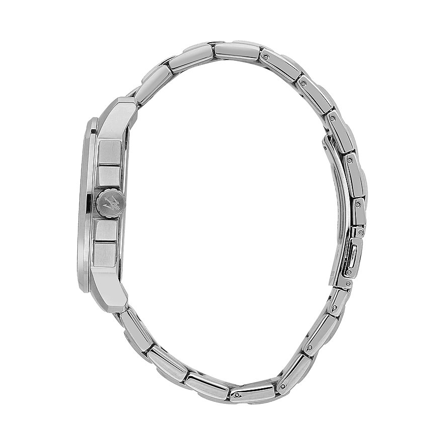Maserati Herrenuhr mit Edelstahlgehäuse und Gliederarmband.