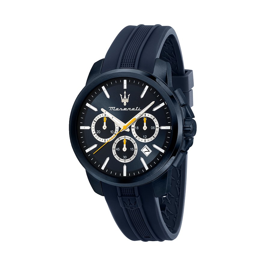 Maserati Herrenuhr Blue Edition Velocita R8871621044, Herren, Edelstahl, Silikon, Armband: Silikon, Quarz