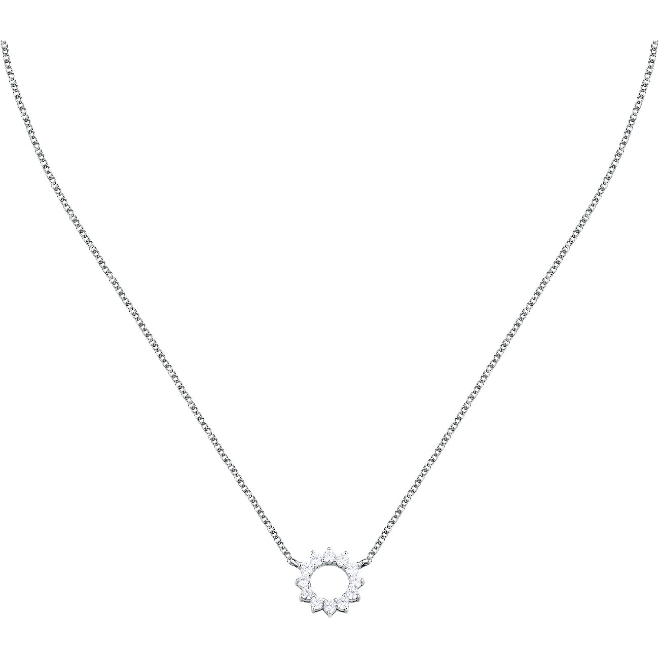 Morellato ketting van 925 gerecycled zilver met zirkonia.