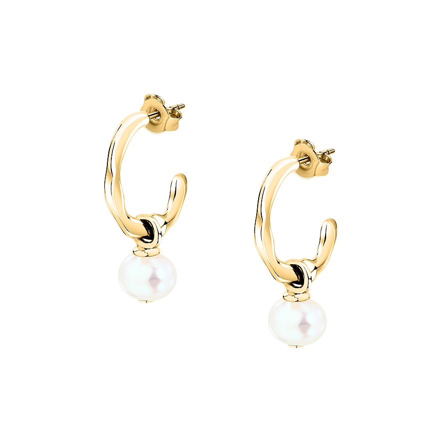 Morellato Ohrhänger Perla Süßwasserperle, Damen, 925er Silber, recycelt, gelbgold