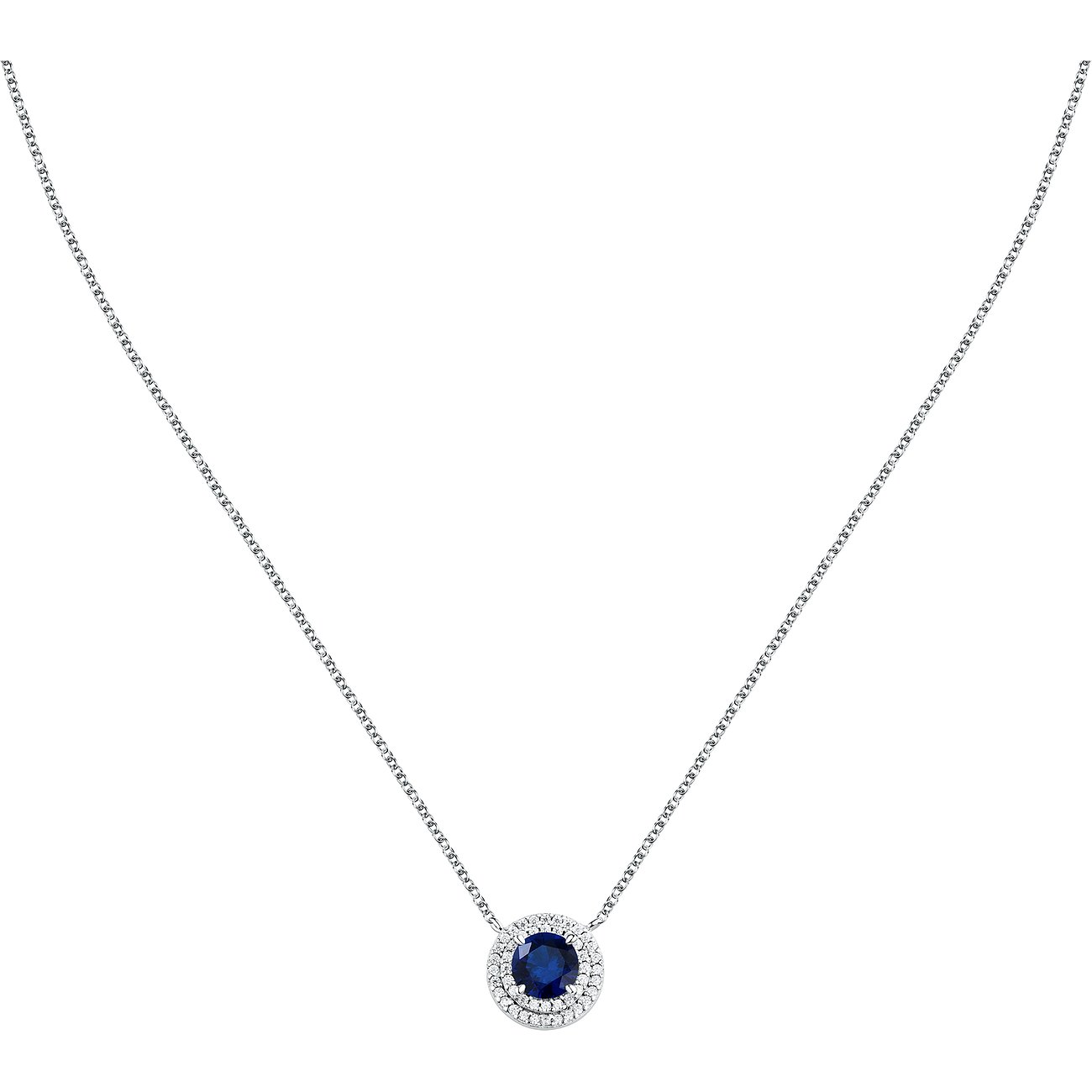 Morellato Halsschmuck aus recyceltem 925er Silber mit blauen Zirkonia.