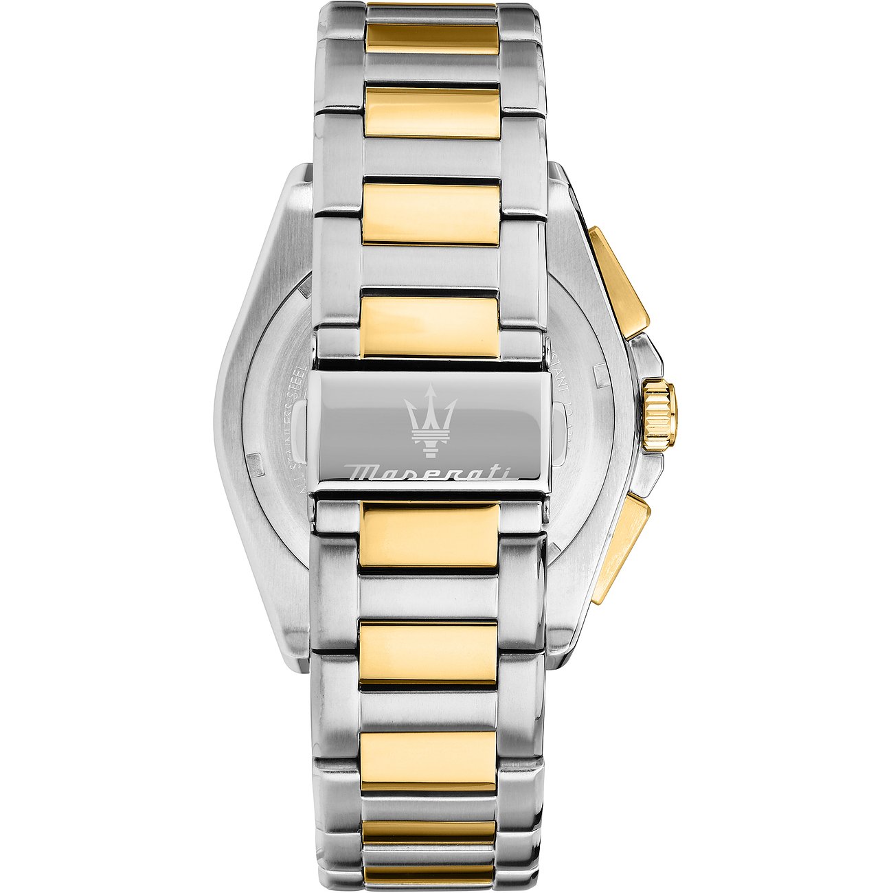 Maserati Herrenuhr mit Edelstahlgehäuse und bicolor-Armband.