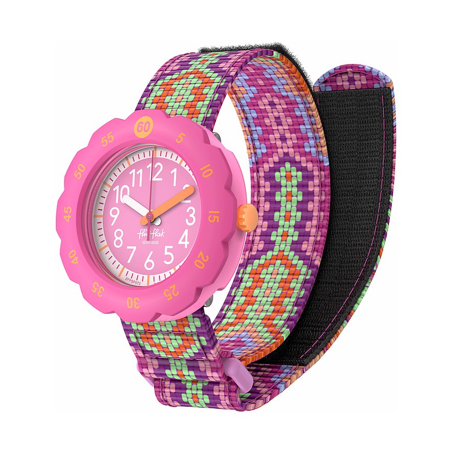 Flik Flak Kinderuhr 2410 FLIK LOOP IT! FPSP072, Mädchen, Kunststoff, Armband: Textil, Quarz, analog
