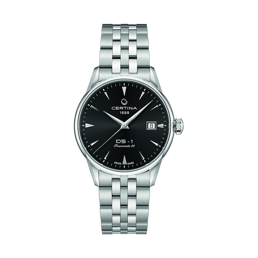 Certina Herrenuhr DS-1 C0292071105100, Herren, Edelstahl, Armband: Edelstahl, Automatik, analog