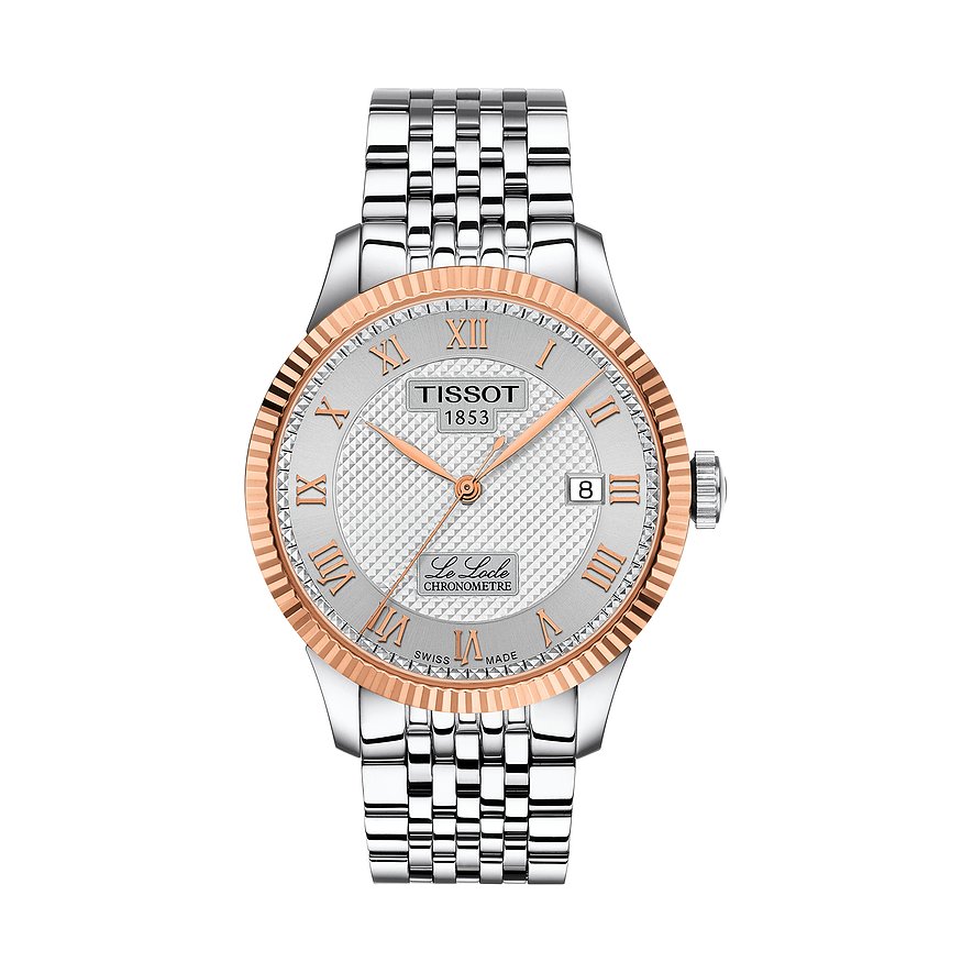 Tissot Herrenuhr Lelocle T9324084103300, Herren, Edelstahl, 585er Roségold, Armband: Edelstahl, Automatik, analog