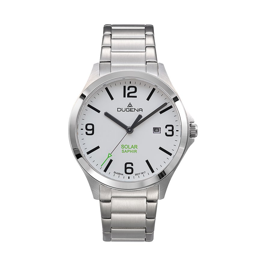 Dugena Herrenuhr 4461146, Herren, Edelstahl, Armband: Edelstahl, Akku, analog
