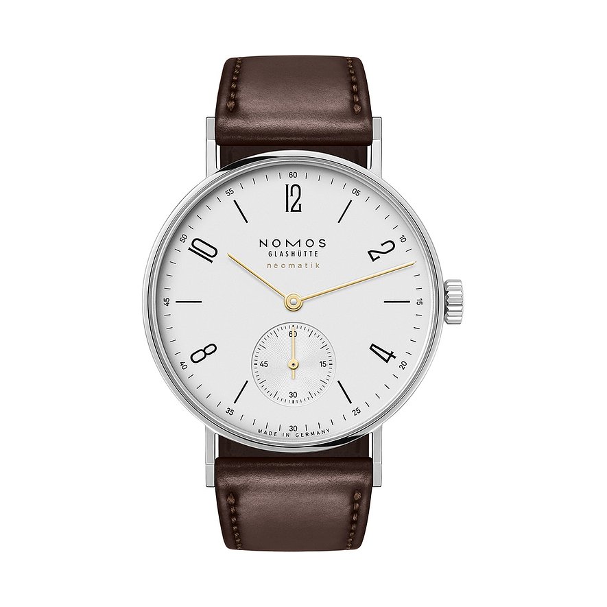 Nomos Glashütte Unisexuhr Tangente neomatik doré 192, Unisex, Edelstahl, Armband: Leder, Automatik, analog