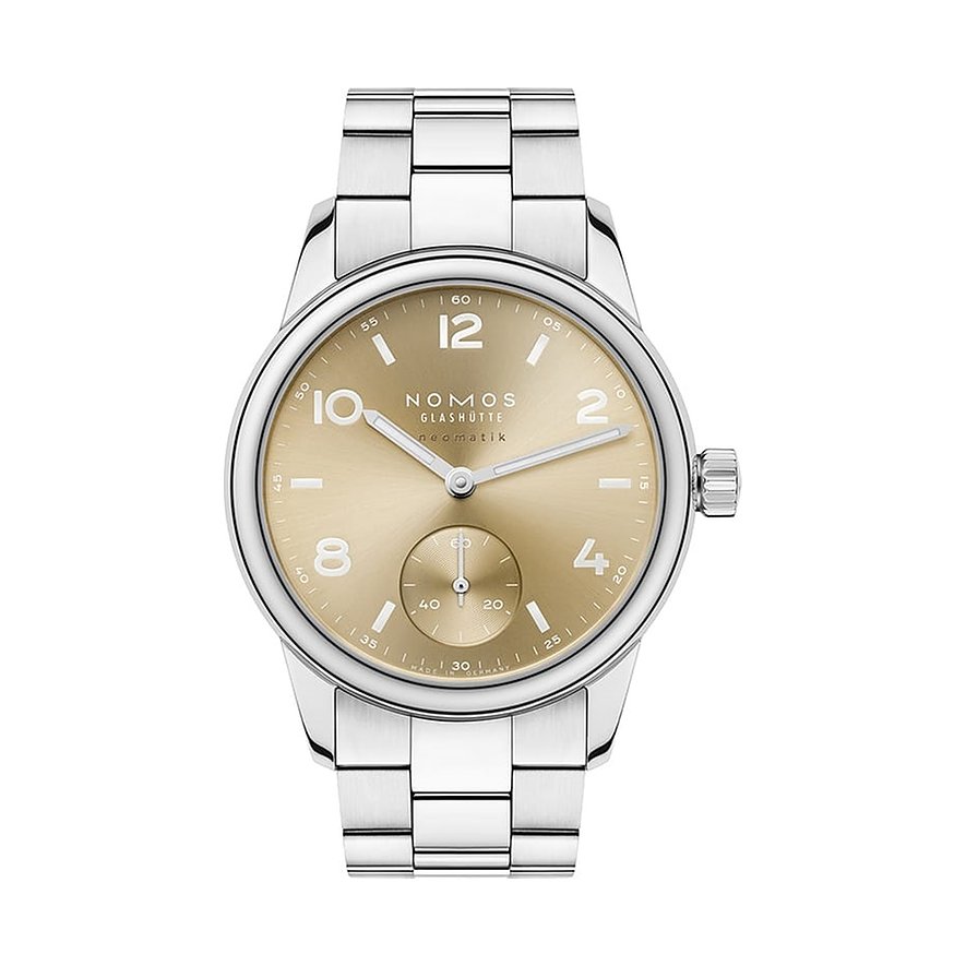 Nomos Glashütte Damenuhr Club Sport neomatik 34 gold 755, Damen, Edelstahl, Armband: Edelstahl, Automatik, analog