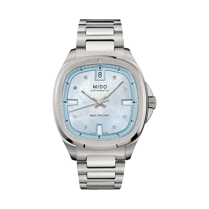 Mido Damenuhr Multifort TV 35 M0493071113600, Damen, Edelstahl, Armband: Edelstahl, Automatik, analog