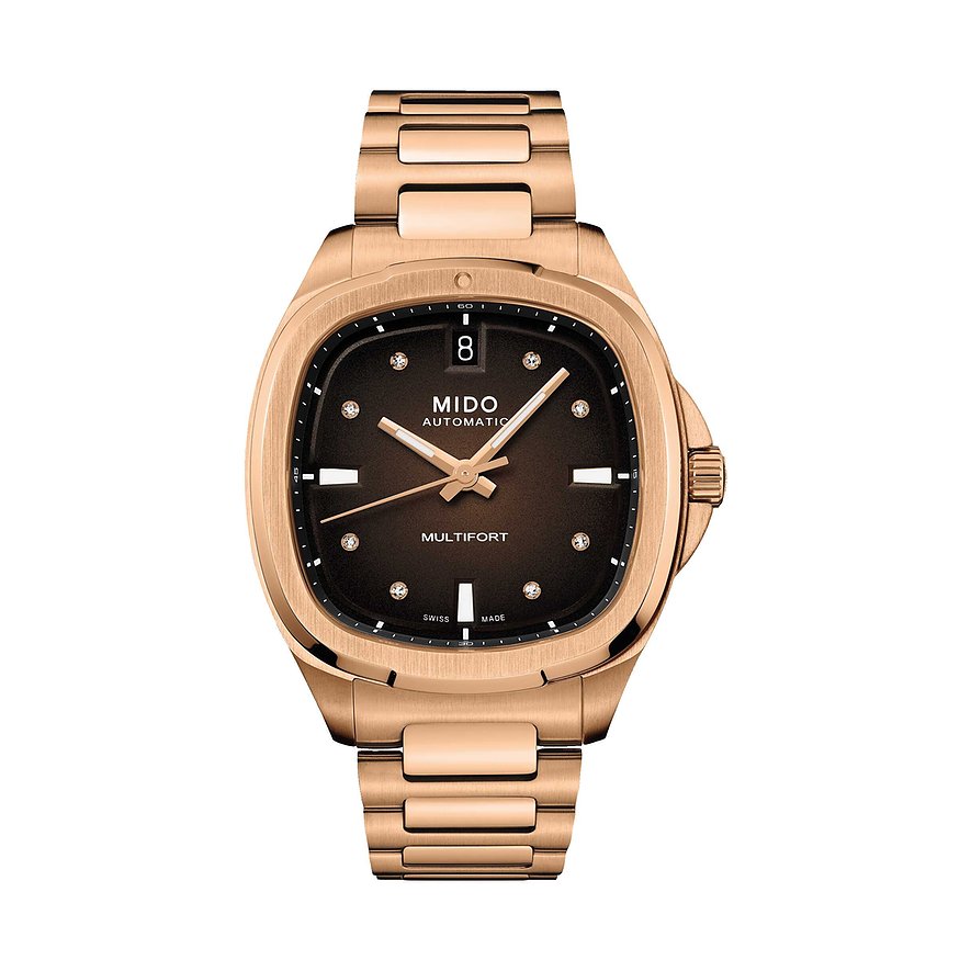 Mido Damenuhr Multifort TV 35 M0493073329600, Damen, Edelstahl, Armband: Edelstahl, PVD beschichtet, Automatik, analog