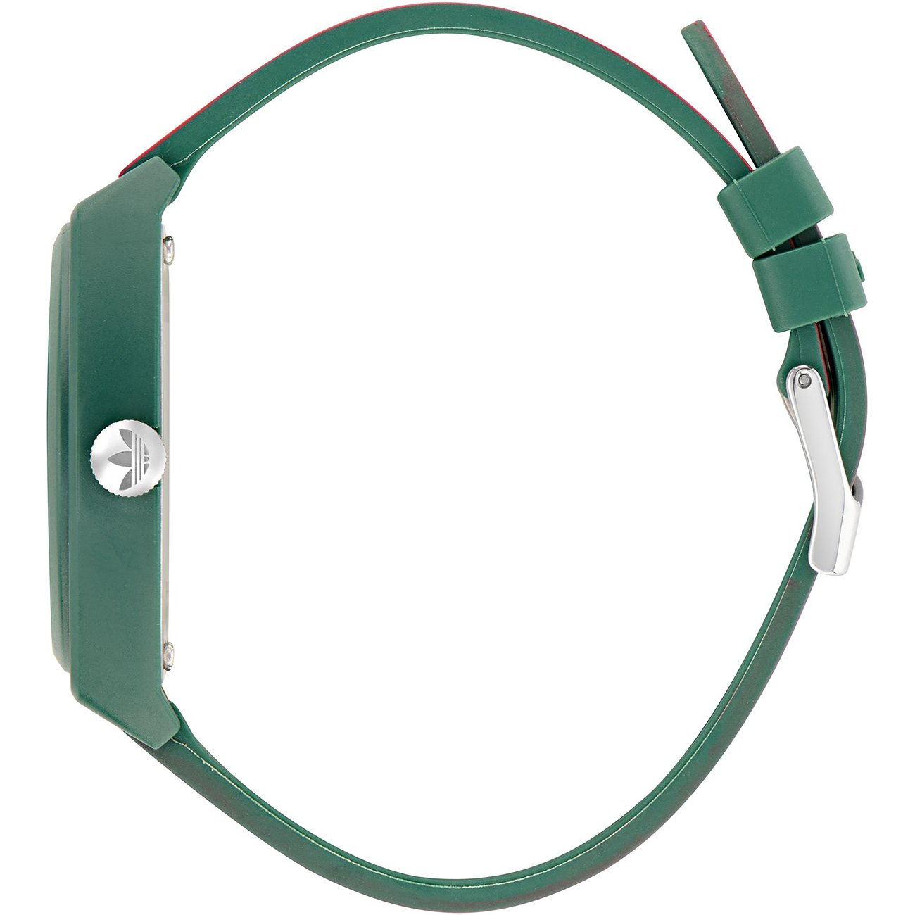 Adidas Unisexuhr mit Resin-Gehäuse, grün, analog.