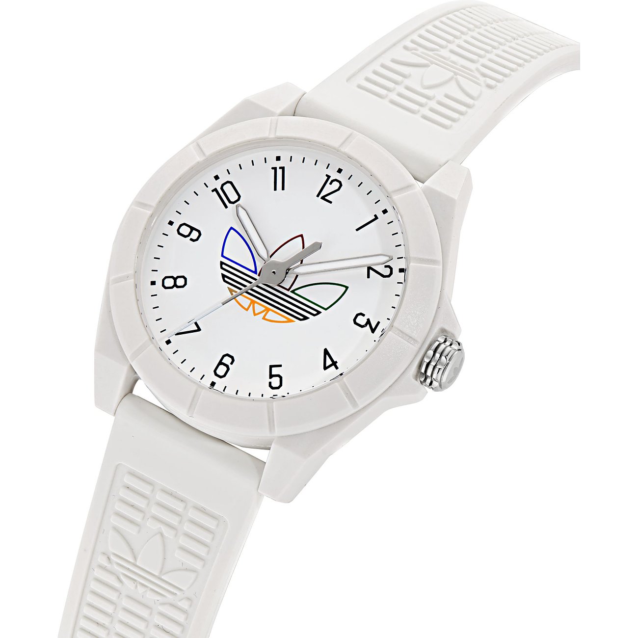 Adidas Unisexuhr mit Resin-Gehäuse und analoger Anzeige.