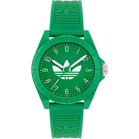 Montre unisexe Adidas avec boîtier en résine, analogique, avec logo Trèfle.