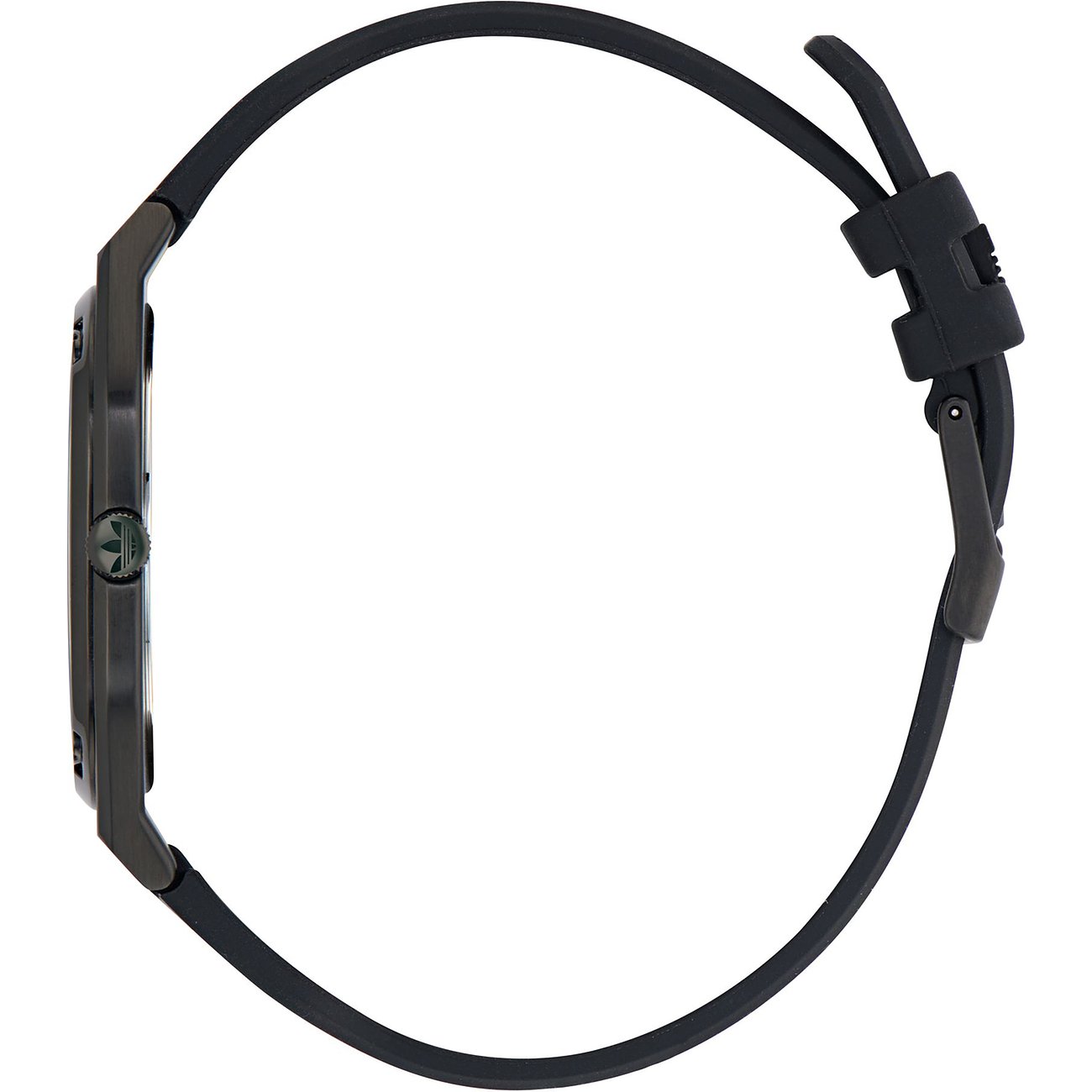 Adidas unisexur med urkasse i rustfrit stål og sort rem.