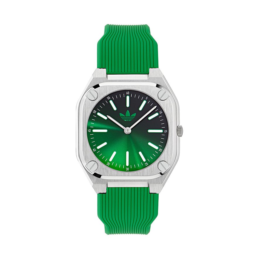 Adidas Unisexuhr AOFH24505, Unisex, Edelstahl, Armband: Silikon, analog