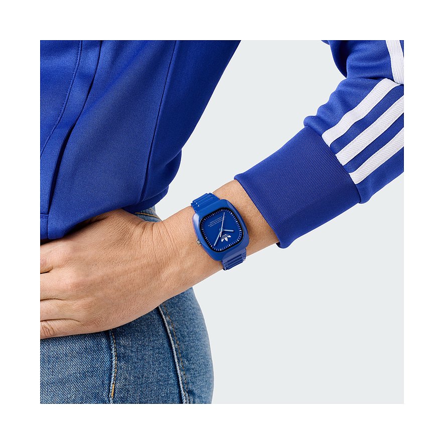 Adidas Unisexklocka med keramiskt hölje, blå, analog.